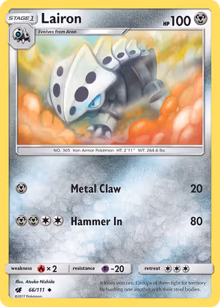 Lairon 66/111 Pokemon card
