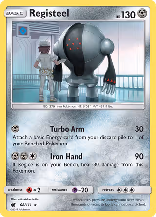 Registeel 68/111 Pokemon card
