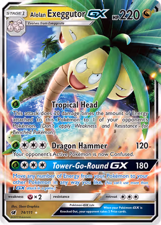 Alolan Exeggutor GX 74/111 Pokemon card