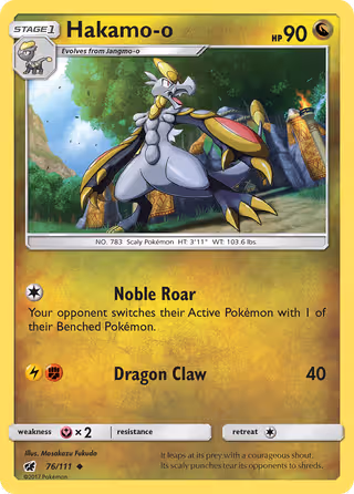 Hakamo-o 76/111 Pokemon card