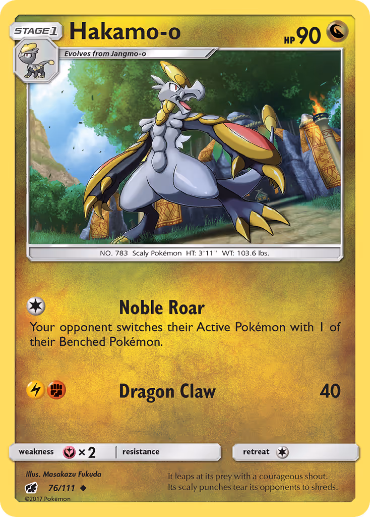 Hakamo-o 76/111 Pokemon card