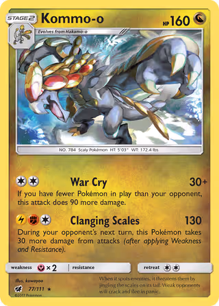 Kommo-o 77/111 Pokemon card