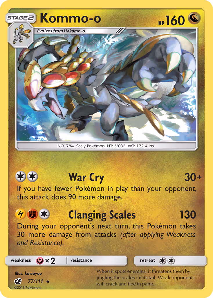 Kommo-o 77/111 Pokemon card