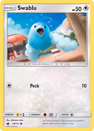 Swablu 79/111 Pokemon card