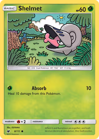 Shelmet 8/111 Pokemon card