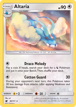 Altaria 80/111 Pokemon card