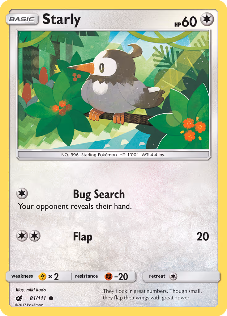 Starly 81/111 Pokemon card