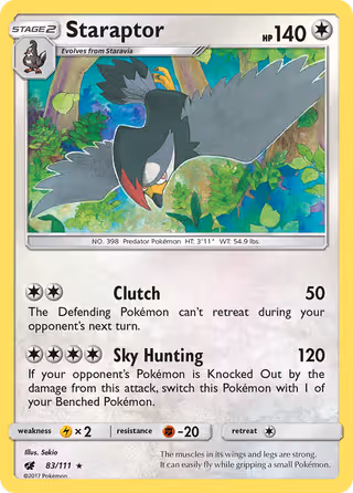 Staraptor 83/111 Pokemon card