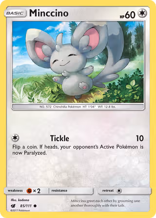 Minccino 85/111 Pokemon card