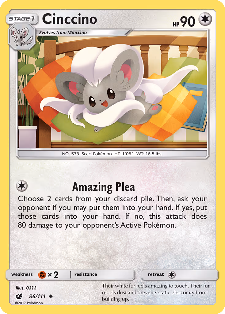 Cinccino 86/111 Pokemon card