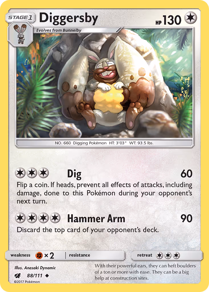 Diggersby 88/111 Pokemon card