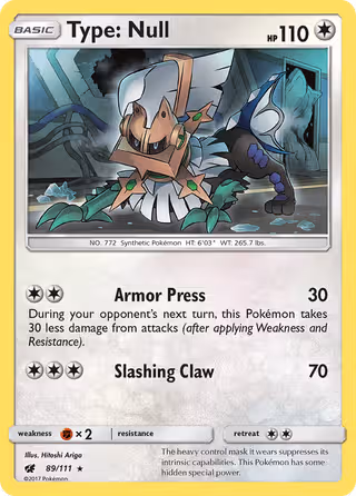 Type: Null 89/111 Pokemon card