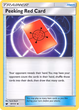 Peeking Red Card 97/111 Pokemon card