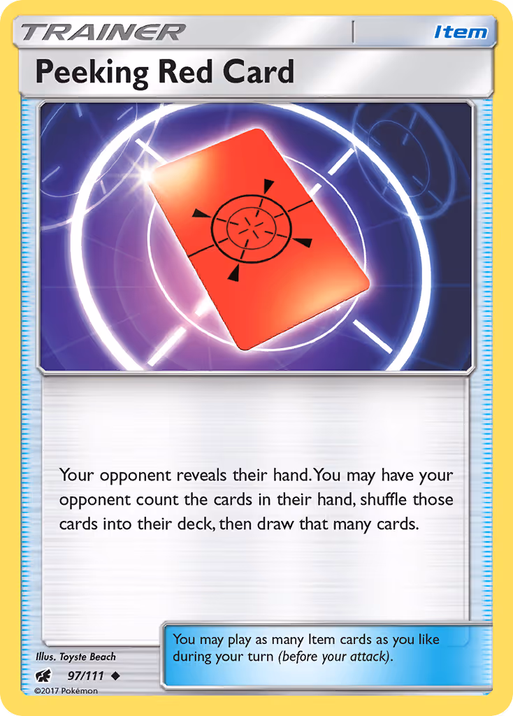 Peeking Red Card 97/111 Pokemon card