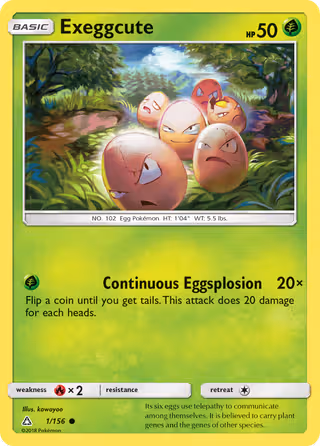 Exeggcute 1/156 Pokemon card