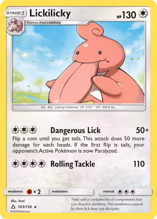 Lickilicky 103/156 Pokemon card