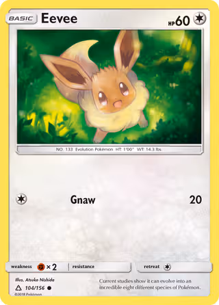 Eevee 104/156 Pokemon card