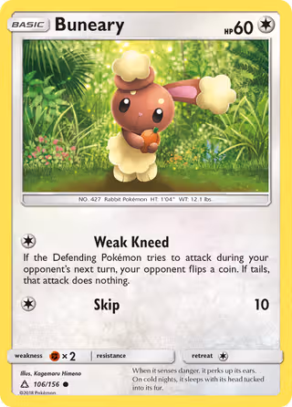 Buneary 106/156 Pokemon card