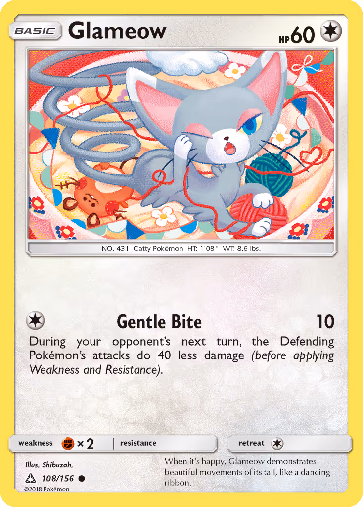 Glameow 108/156 Pokemon card