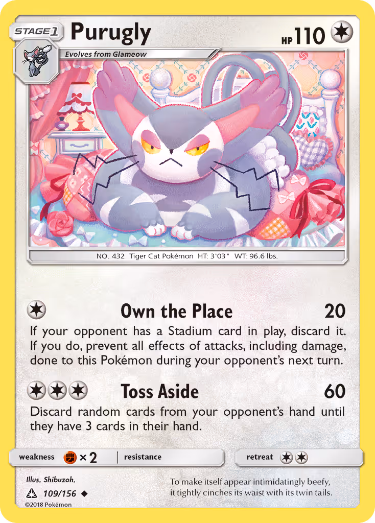 Purugly 109/156 Pokemon card
