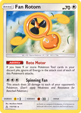 Fan Rotom 110/156 Pokemon card