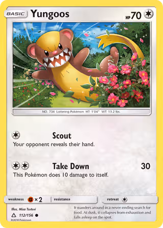 Yungoos 112/156 Pokemon card