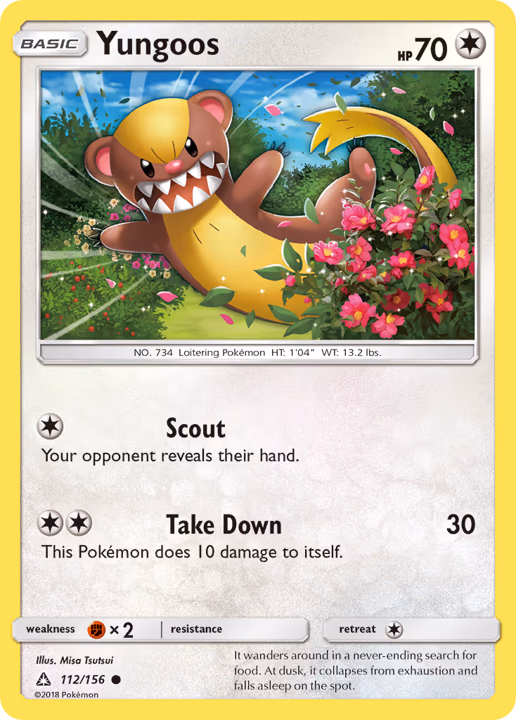 Yungoos 112/156 Pokemon card