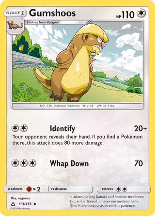 Gumshoos 113/156 Pokemon card