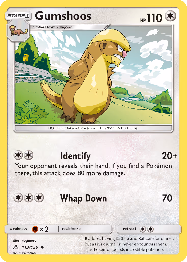 Gumshoos 113/156 Pokemon card