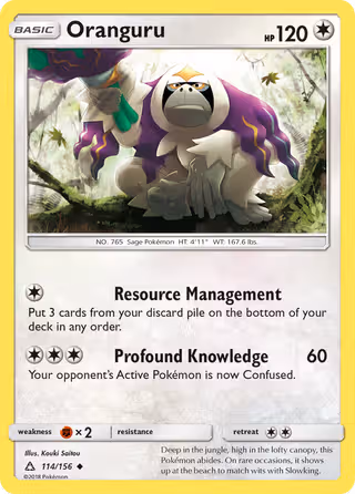 Oranguru 114/156 Pokemon card