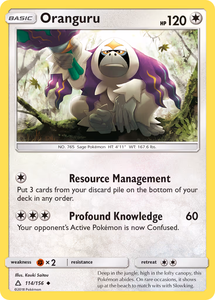 Oranguru 114/156 Pokemon card