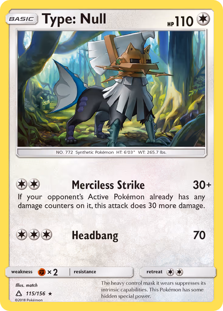 Type: Null 115/156 Pokemon card