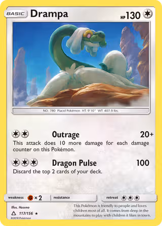 Drampa 117/156 Pokemon card