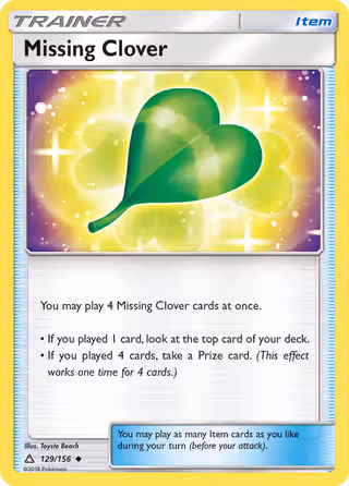 Missing Clover 129/156 Pokemon card