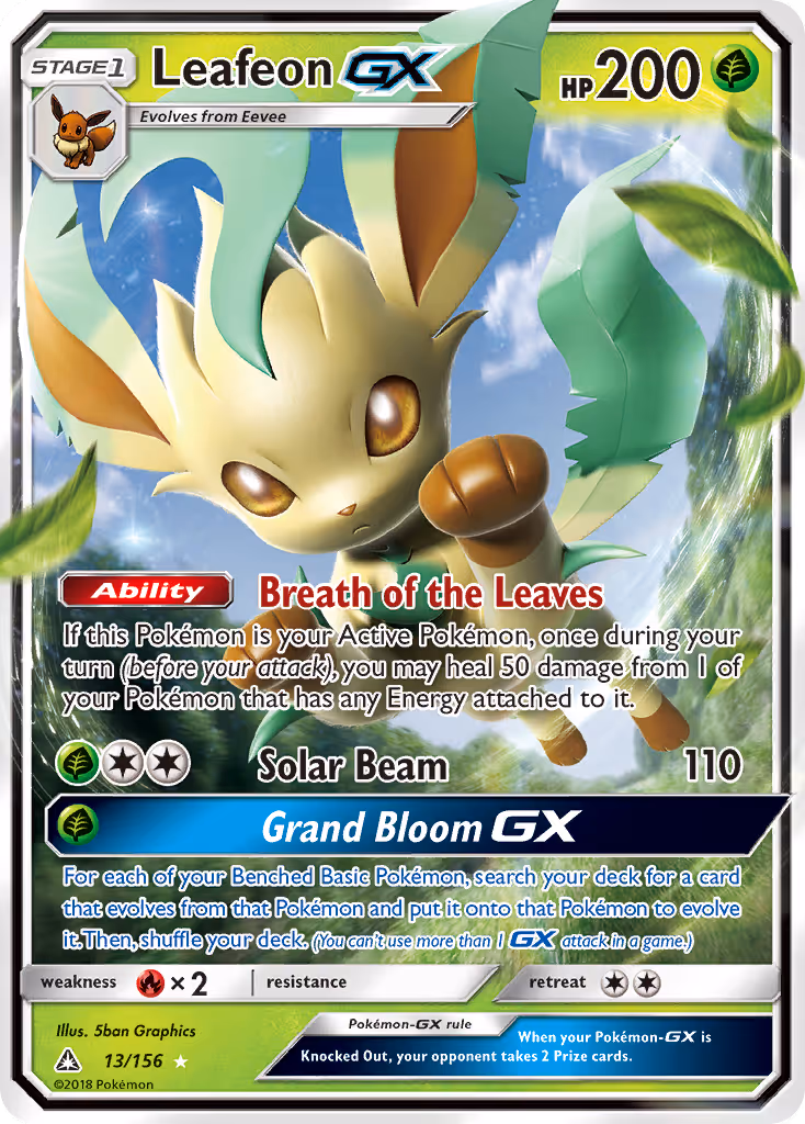 Leafeon GX 13/156 Pokemon card