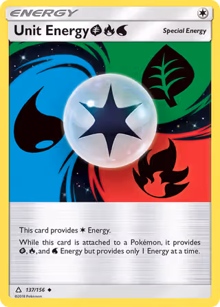 Unit Energy GrassFireWater 137/156 Pokemon card