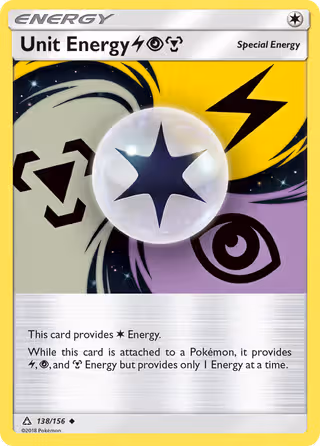Unit Energy LightningPsychicMetal 138/156 Pokemon card