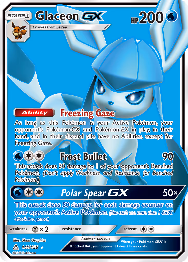 Glaceon GX 141/156 Pokemon card