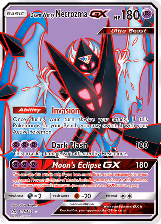Dawn Wings Necrozma GX 143/156 Pokemon card