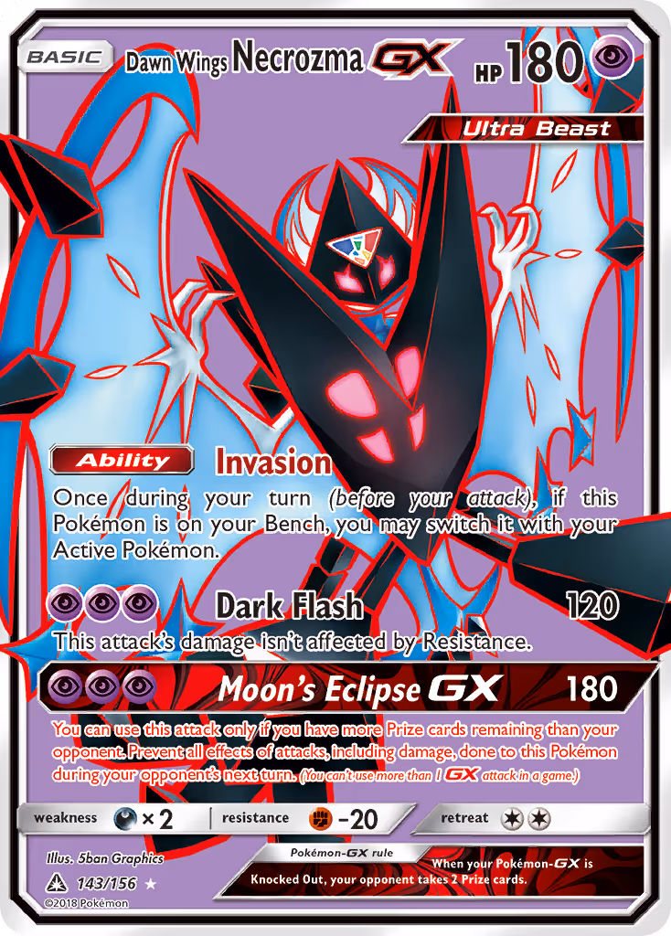 Dawn Wings Necrozma GX 143/156 Pokemon card