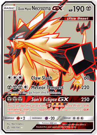 Dusk Mane Necrozma GX 145/156 Pokemon card