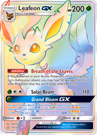 Leafeon GX 157/156 Pokemon card