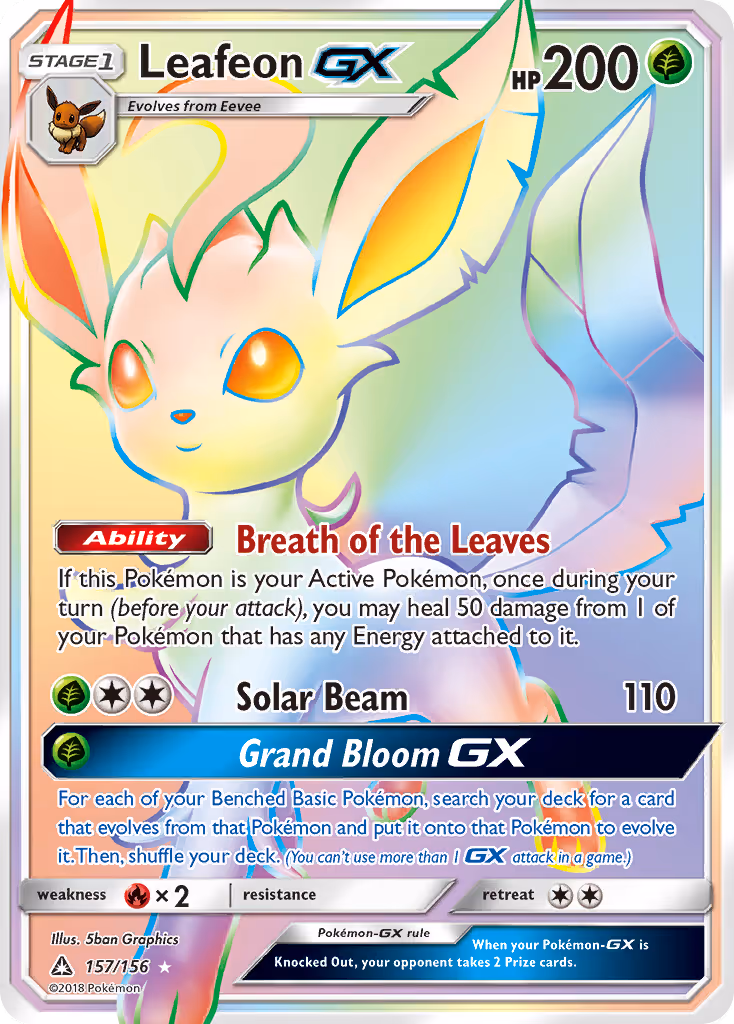 Leafeon GX 157/156 Pokemon card