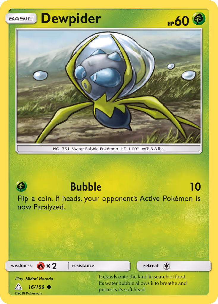 Dewpider 16/156 Pokemon card