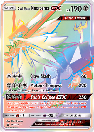 Dusk Mane Necrozma GX 163/156 Pokemon card