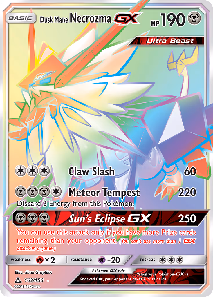 Dusk Mane Necrozma GX 163/156 Pokemon card