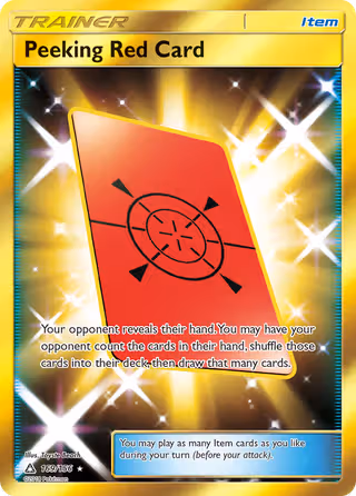 Peeking Red Card 169/156 Pokemon card