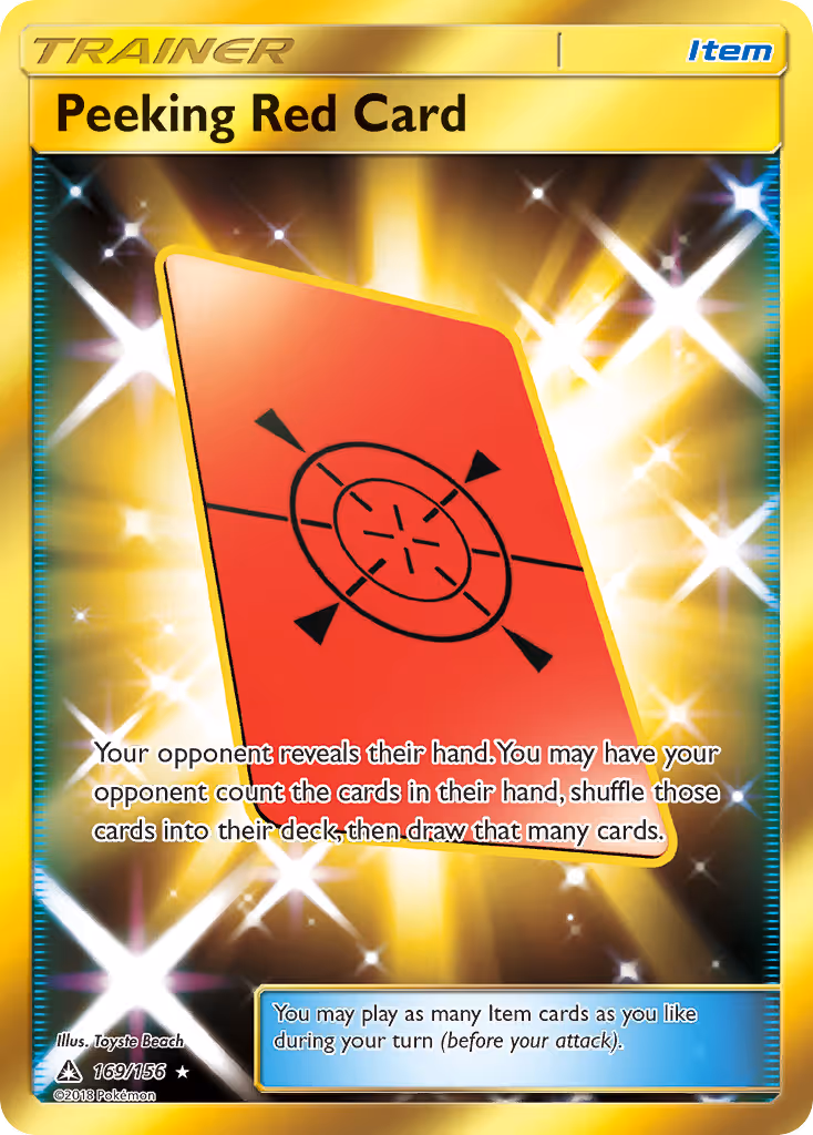 Peeking Red Card 169/156 Pokemon card