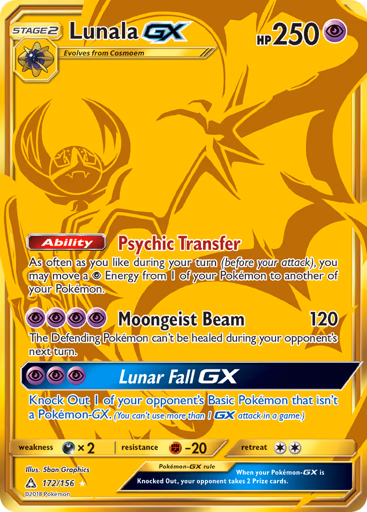Lunala GX 172/156 Pokemon card