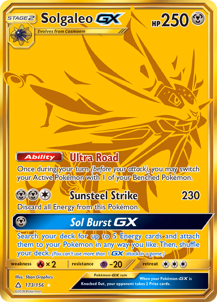 Solgaleo GX 173/156 Pokemon card